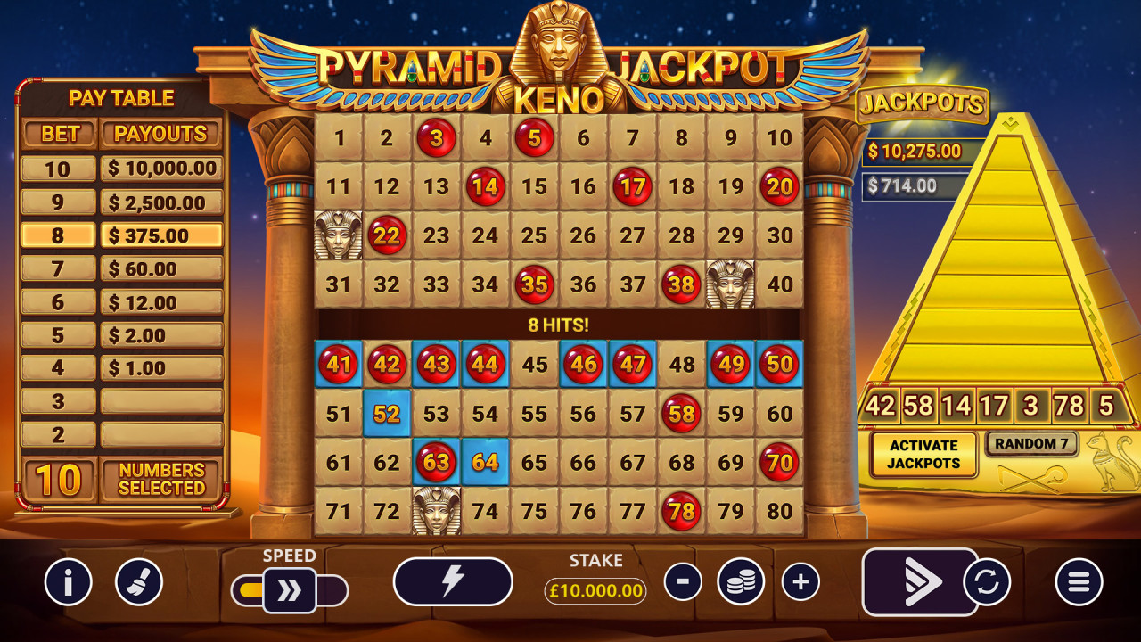 Pyramid Jackpot Keno